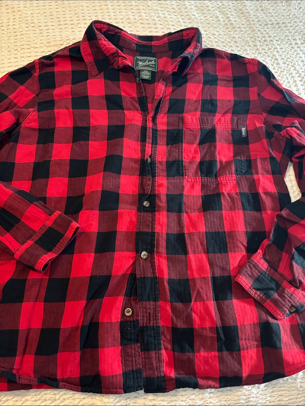 Woolrich Red and Black Buffalo Plaid Button-Down Shirt Men’s Sz XXL